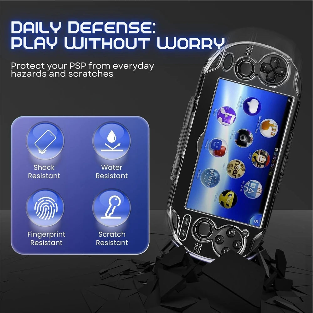 Funda Carcasa Protectora Piel TPU Cristal Transparente para Consola Portátil Sony PS Vita 1000 (PSV1000)