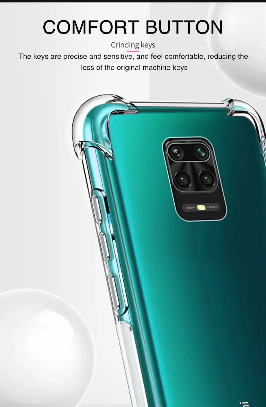 Funda Carcasa TPU Transparente Suave Anti-Golpes (Airbag Grueso) para Xiaomi Redmi Note 9/9S/Note 9 Pro