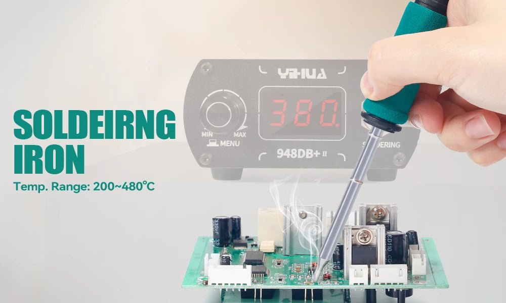 YIHUA 948DB+-II 110-240V Soldering Station 75W Quick Heating with Tip T12 Electronic Soldering Iron Station