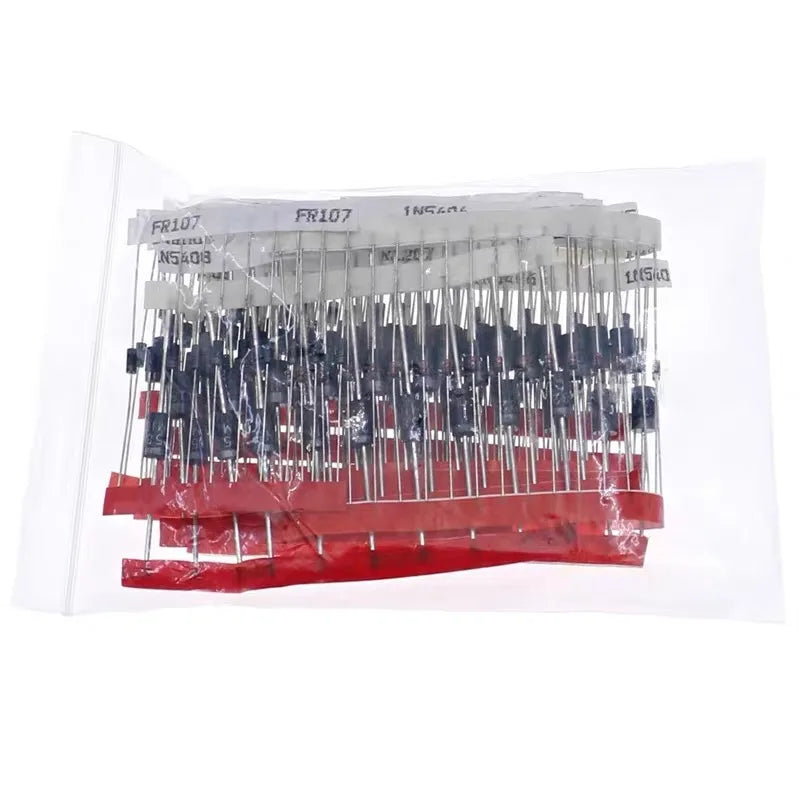 Kit Surtido Diodos THT (Rectificador/Schottky/Switching) - 14 Valores (1N400x, 1N58xx, FRxxx, etc.)