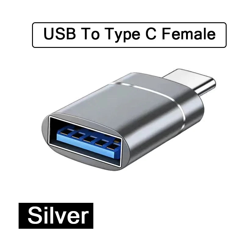 Adaptador Convertidor OTG USB 3.0 Macho a Tipo C Hembra para Cargador/PC/MacBook/Auto/USB iPad (2 Unidades)