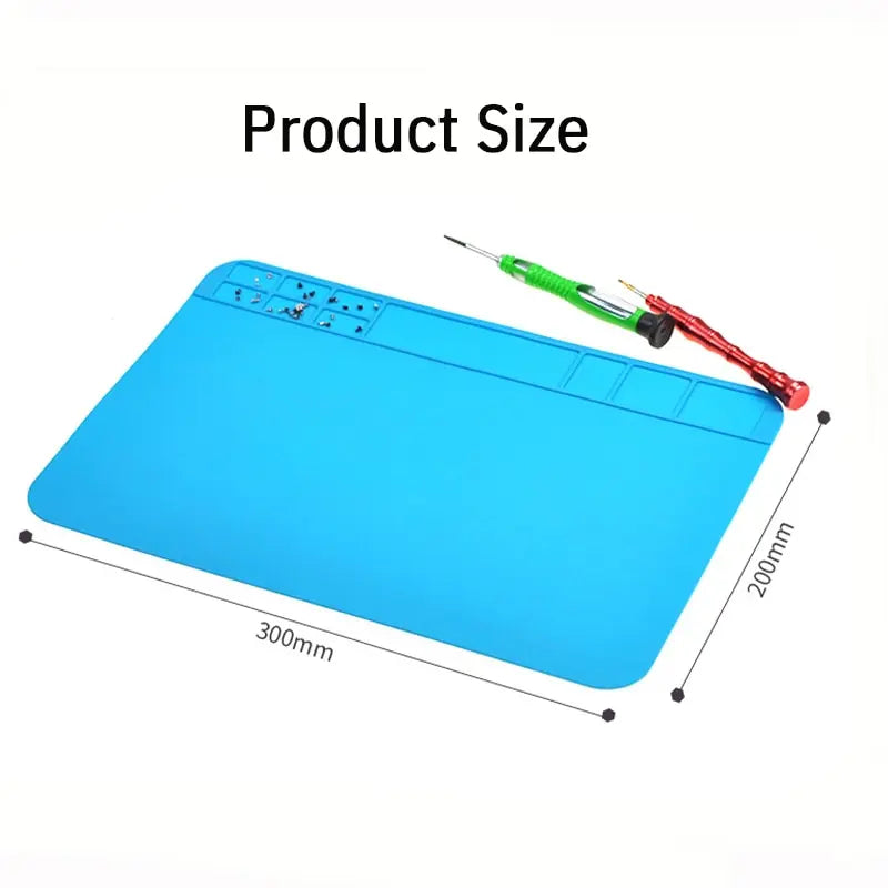 Alfombrilla Silicona Impermeable para Reparación Placa Base Equipo Electrónico (Antideslizante, Aislamiento Térmico, Posicionamiento Componentes)
