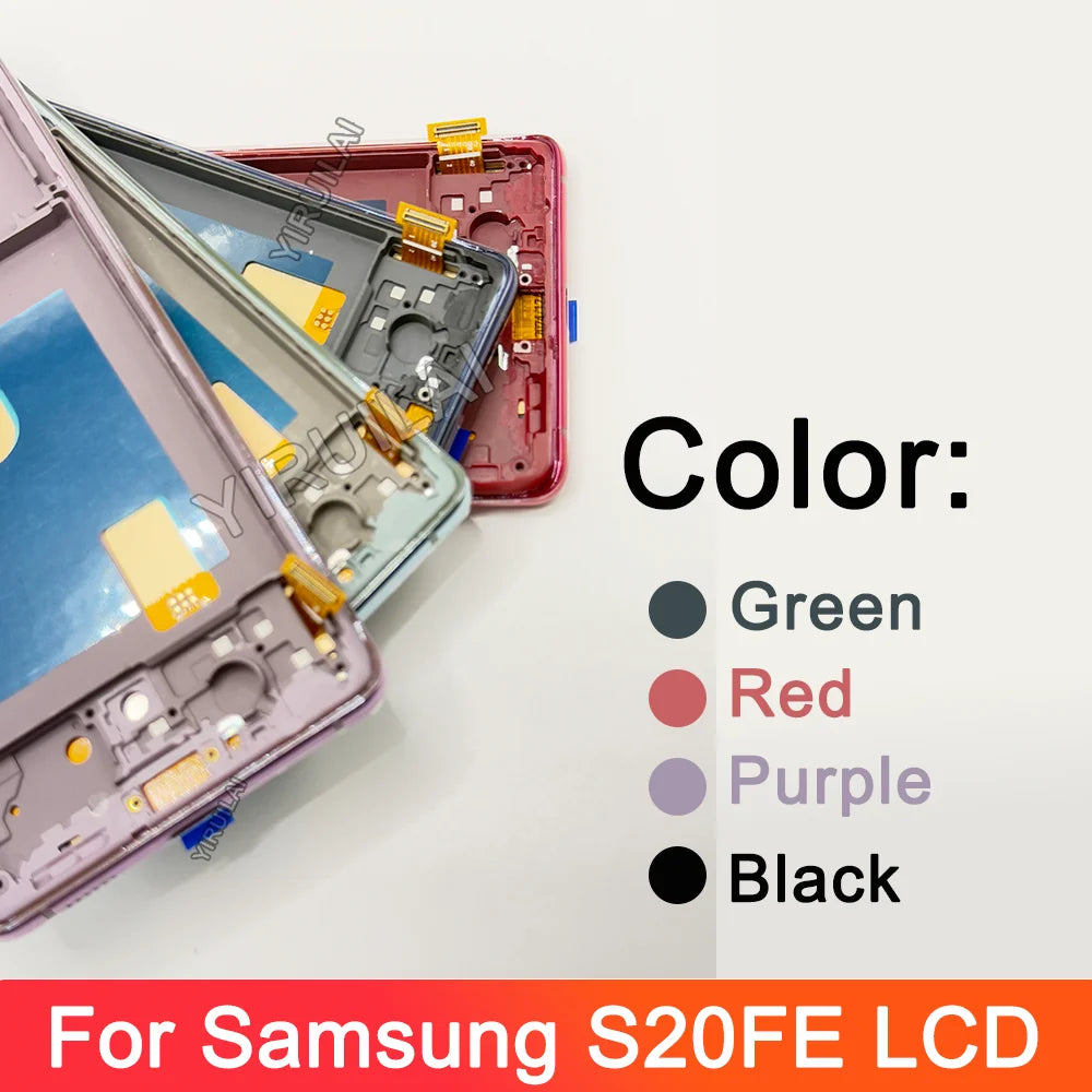 TFT S20FE LCD para Samsung S20 FE pantalla LCD SM-G781 G7810 G781U G781B con marco de pantalla táctil reemplazo del ensamblaje del digitalizador