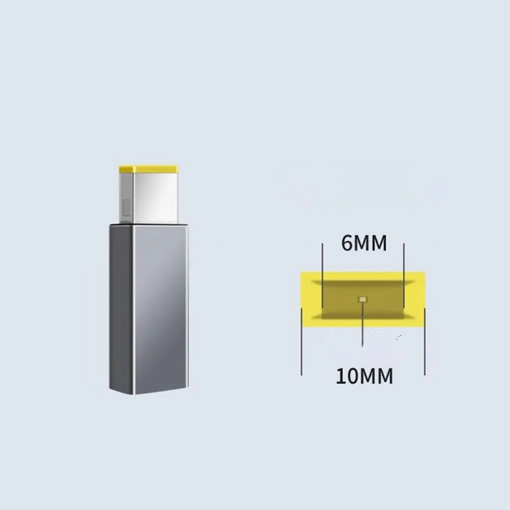 Adaptador Convertidor USB-C Hembra PD a Plug Cuadrado (Slim Tip) para Laptop Lenovo