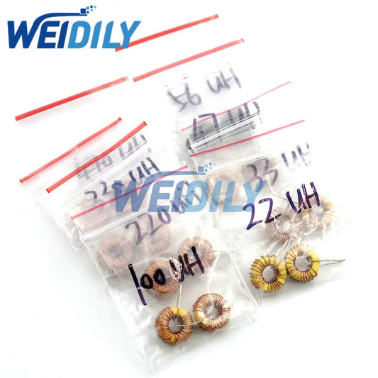 Kit Surtido Inductores Toroidales 3A para LM2596 - 8 Valores (22uH a 470uH) (Total 16 Piezas)