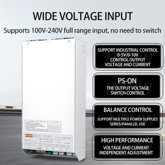 Fuente Alimentación Switching PFC MZMW 2000W Voltaje/Corriente Ajustable 0-24V a 220V CC/CV AC 100-240V a DC