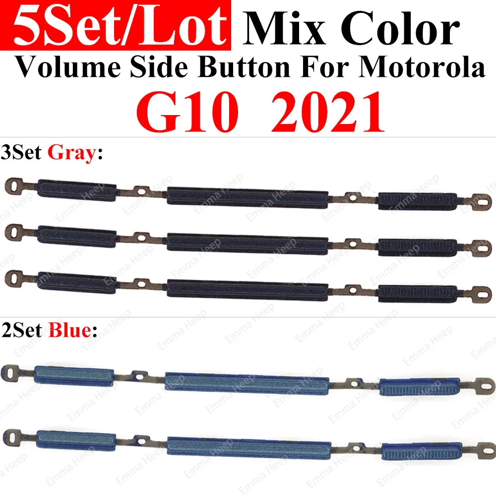 5set Power Volume Side Button Key For Motorola Moto G23 G22 G20 G13 G10 G9 G7 Plus G8 Power Lite Volume Button Power ON OFF