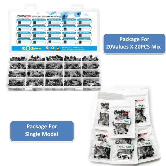 Kit Surtido Transistores TO-92 NPN/PNP (BC547, 2Nxxxx, S8050, etc.)