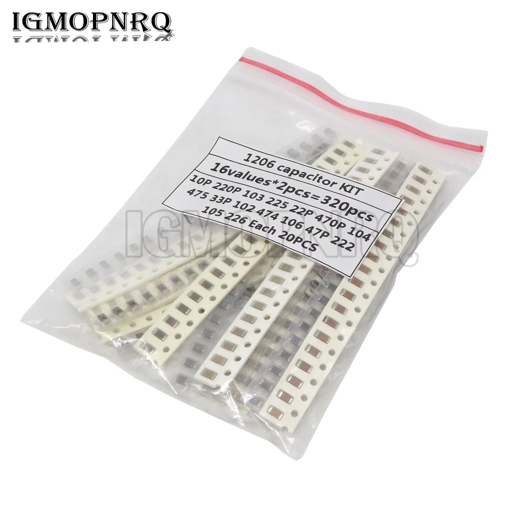 Kit Capacitores SMD Cerámicos 0603/0805/1206 - 1pF a 10uF (320/720/2500 Piezas)