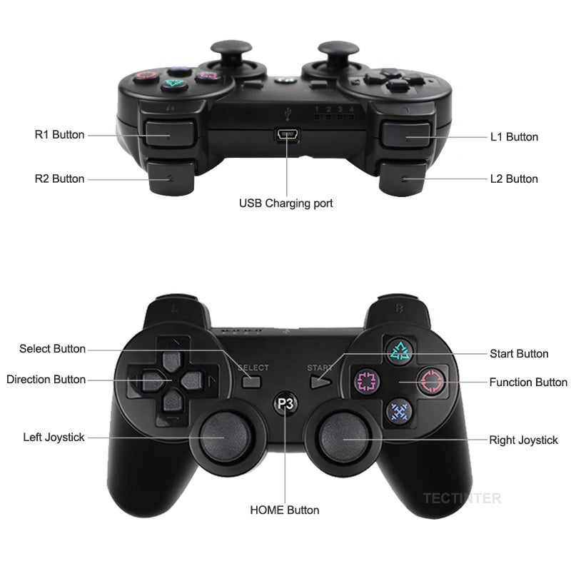 Control Inalámbrico Bluetooth para Consola Sony PS3 / PC (Joystick Gamepad)