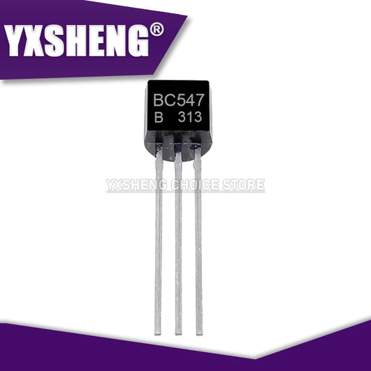 Kit Transistores NPN BC547B + PNP BC557B TO-92 (50 de c/u, Total 100 Piezas)