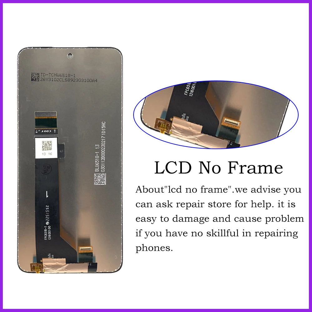 6.5'' Original For Motorola Moto G53 XT2335-2 LCD Display Touch Screen Digitizer Assembly For Moto G53 LCD Replacement Parts