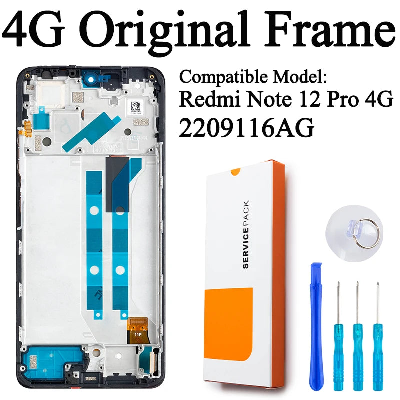 2209116AG 22101316C Premium Lcd For Xiaomi Redmi Note 12 Pro 4G Display Note 12 Pro Plus Touch Screen For Redmi Note 12 Pro 5G
