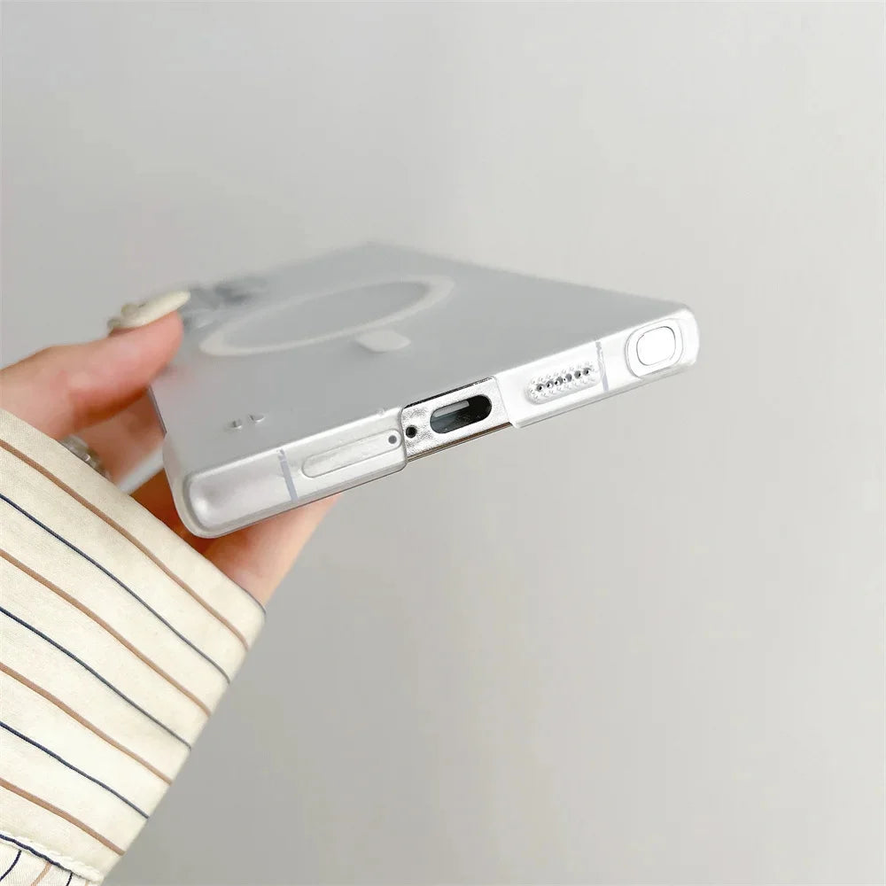 Carcasa Teléfono Ultra Delgada Transparente Sin Marco (Compatible Magsafe Carga Inalámbrica) para Samsung S22-S25 Plus/Ultra