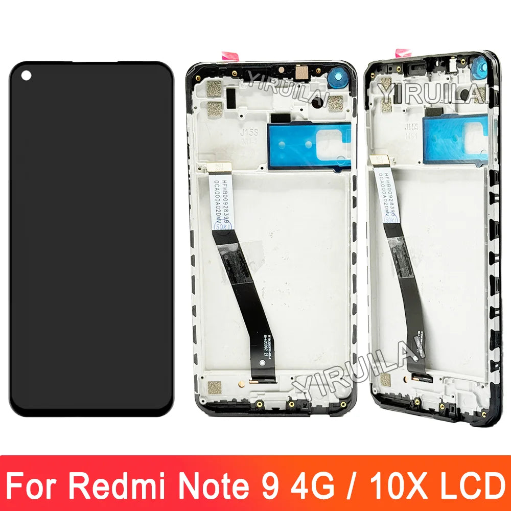 AMOLED Lcd For Xiaomi Redmi Note 9 Display Screen Replacement For Redmi 10X 4G Display M2003J15SG M2003J15SC Screen With Frame