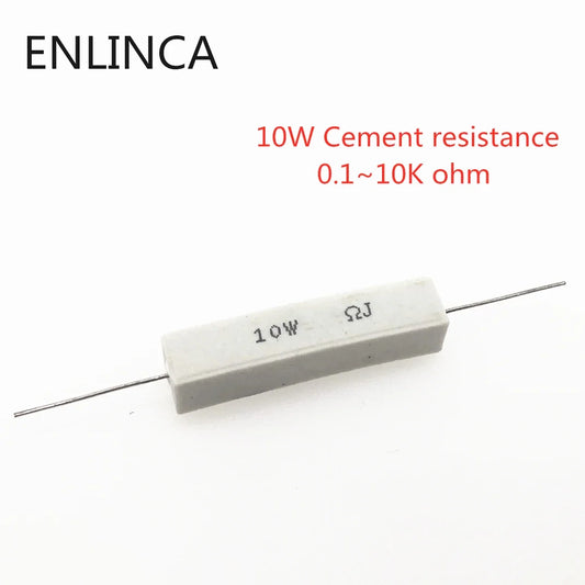 Resistencia Cerámica Cemento BPR56 (5W/10W, 0.1 Ohm - 10k Ohm) (10 Unidades)