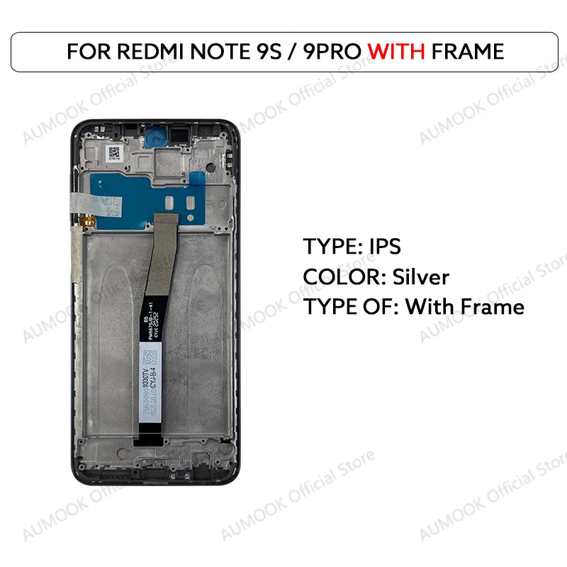 6.67" LCD Display For Xiaomi Redmi Note 9S Note 9 Pro Touch Screen Digitizer Assembly M2003J6A1G M2003J6B2G Replacement Parts