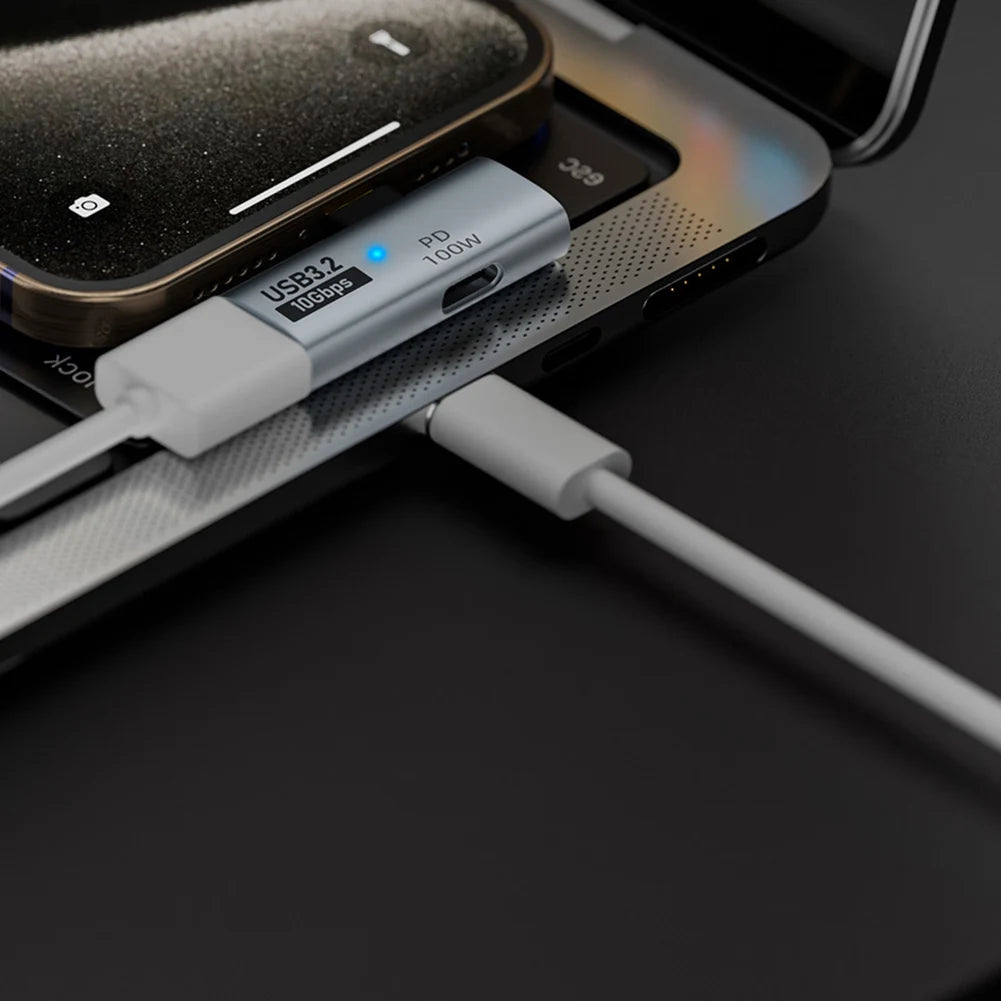 Adaptador USB-C 2-en-1 100W PD a USB OTG Soporta Transferencia Datos Carga Rápida para iPhone 15/Tablet/MacBook