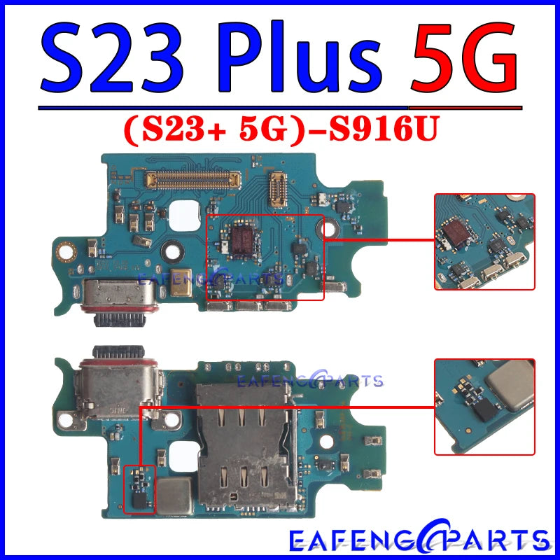 Placa Módulo Puerto Carga USB Dock para Samsung Galaxy S22/S23 Plus/Ultra (S901/S906/S908/S911/S916/S918 B/U/N)