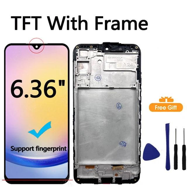 Pantalla LCD AMOLED de 6,5 pulgadas para Samsung Galaxy A24 4G, montaje de digitalizador con pantalla táctil para Samsung A245F A245M A245N, repuesto LCD