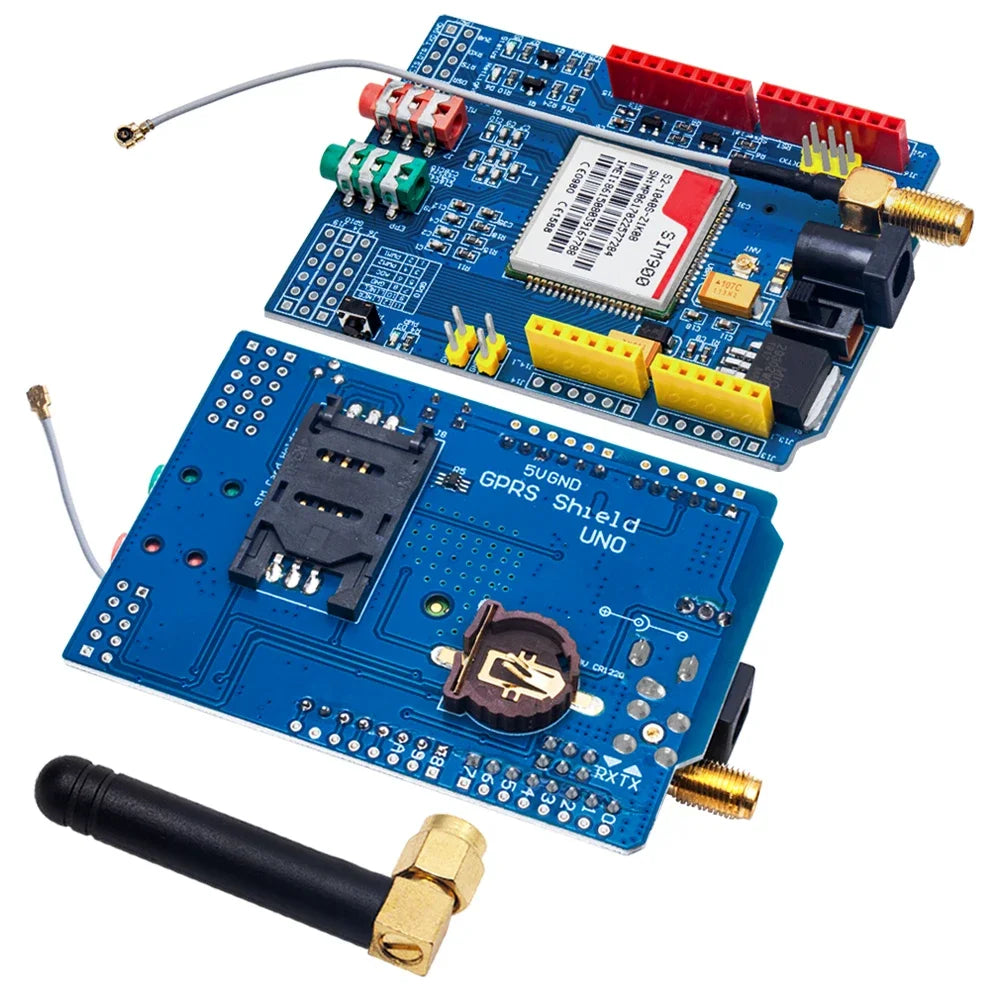 Kit Módulo GSM/GPRS SIM900 Quad-Band (850/900/1800/1900MHz) Placa Desarrollo Ultra Compacta con Antena SMA para Arduino