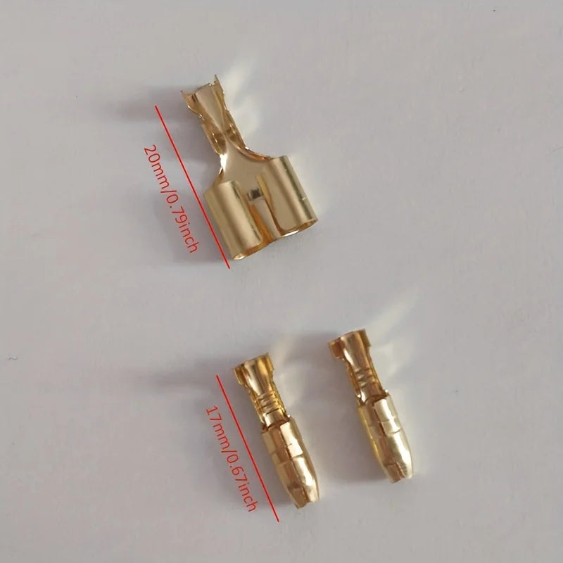 Terminal Bala Doble Confucio 4.0mm con Manguito Aislante Resorte para Conector Cable Eléctrico Auto (Set 10 Unidades)