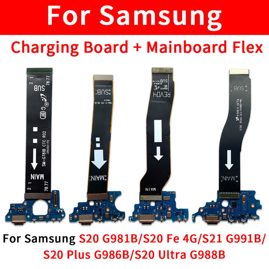 Cable Flex Conexión Placa Principal a Puerto Carga (Dock) para Samsung S20 FE 4G/S20+/S20 Ultra/S21 (Modelos G780/G98x/G991B)