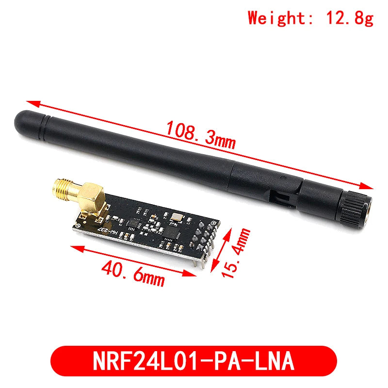 Módulo Transmisión Datos Inalámbrico NRF24L01+PA+LNA 2.4GHz (Versión Mejorada, 1000 Metros) para Arduino