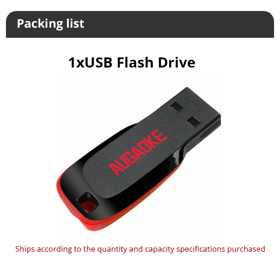 Memoria USB Flash Drive AUGAOKE (32GB/64GB/128GB) Alta Velocidad USB 2.0 / Tipo C Pen Drive para PC