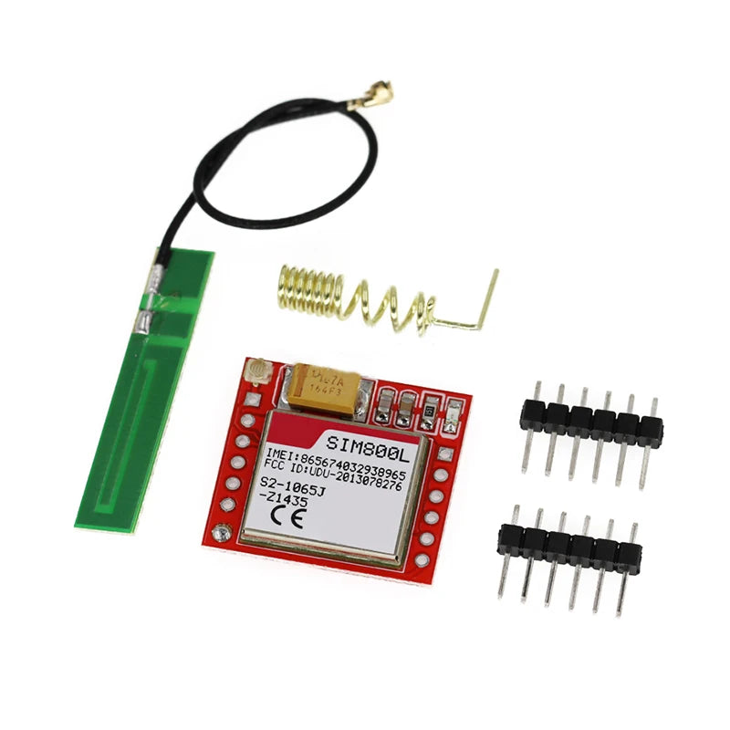 Módulo GSM/GPRS SIM800L (Micro SIM, Quad-Band, Puerto Serial TTL) con Antena PCB para Arduino