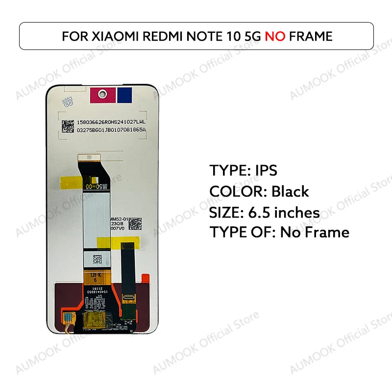For Xiaomi Redmi Note 10 5G LCD Display Touch Screen Digitizer Assembly M2103K19G M2103K19C LCD Screen Replacement Repair Parts