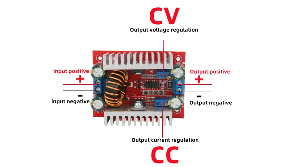 Módulo Convertidor Boost DC-DC 400W 15A Step-Up Corriente Constante Driver LED 8.5-50V a 10-60V