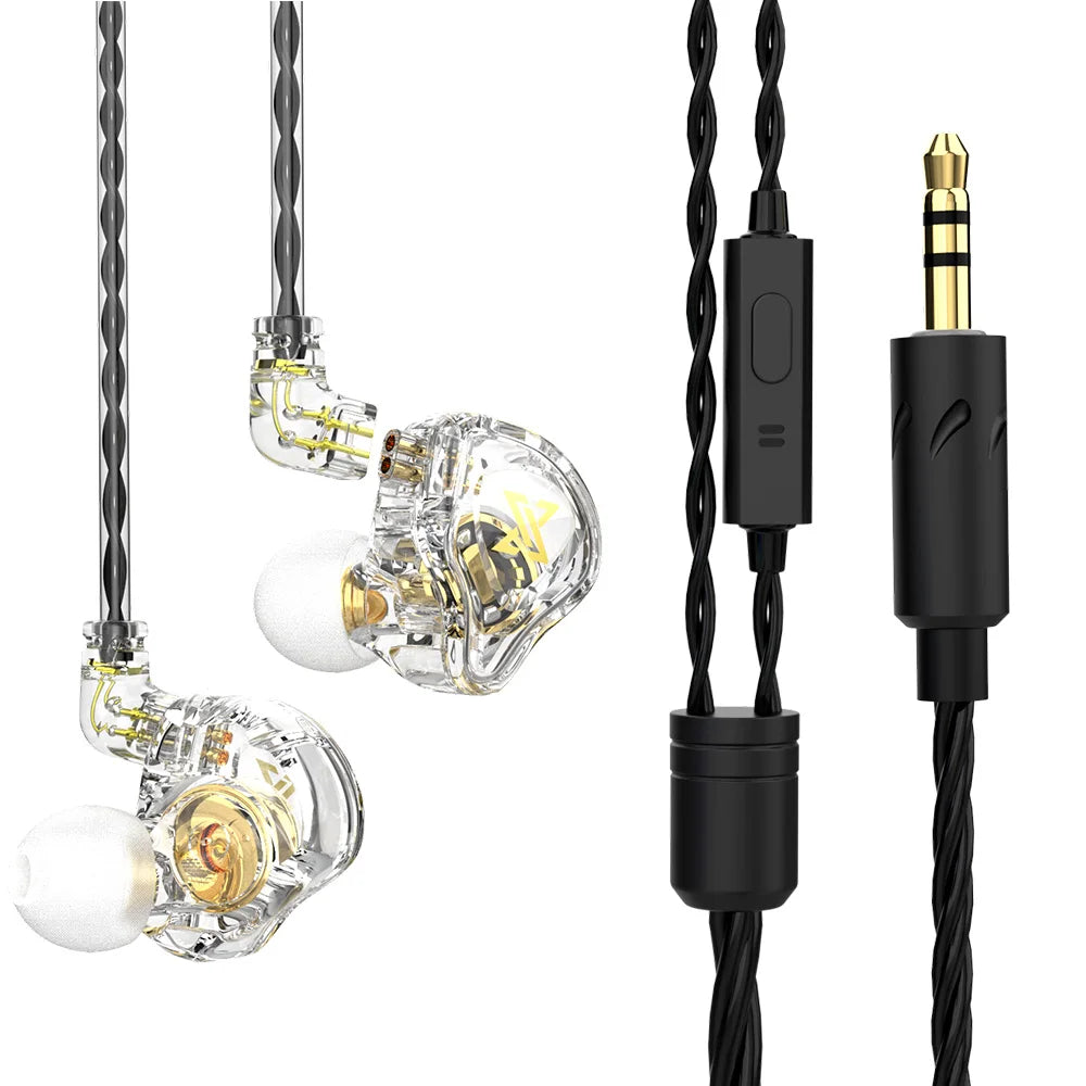 Auriculares con Cable QKZ AK6 (Driver Cobre HiFi, 3.5mm) Deportivos con Micrófono (Bajos Estéreo, In-Ear)