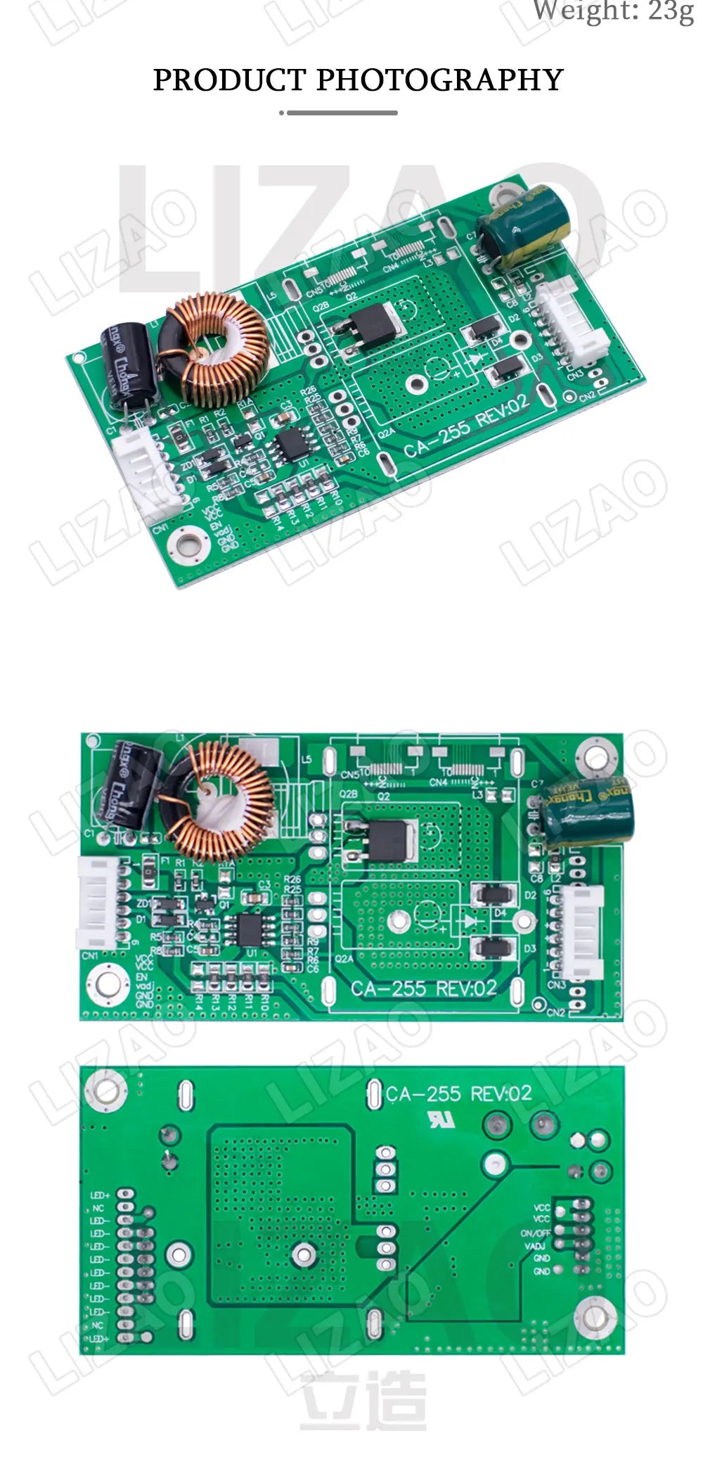 Placa Driver Backlight LED Universal CA-255 10-48" Inverter Boost Módulo Step-Up