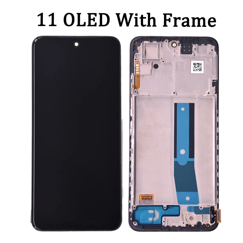 For Xiaomi Redmi Note 11 LCD Display Note 11 2201117TG Screen Touch Glass Digitizer For Redmi Note 11S LCD With Frame