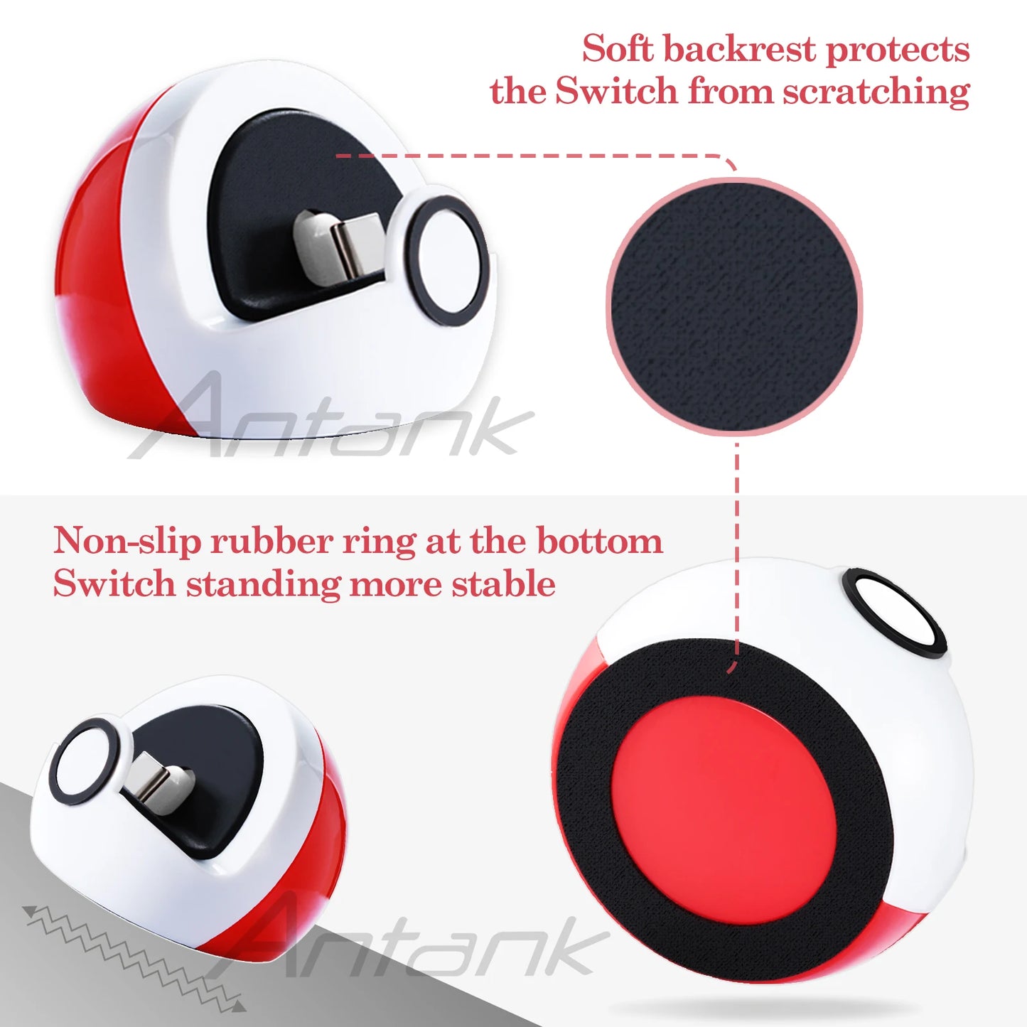 Base Carga Portátil Antank (Diseño Lindo) con Puerto USB-C para Nintendo Switch / Lite / OLED