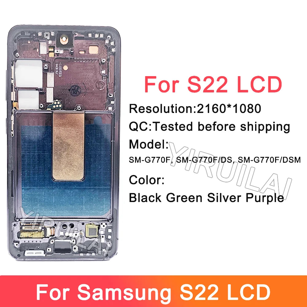 TFT para Samsung Galaxy S22 5G pantalla S901B S901U S901W S901N pantalla LCD reemplazo del ensamblaje del digitalizador de pantalla táctil
