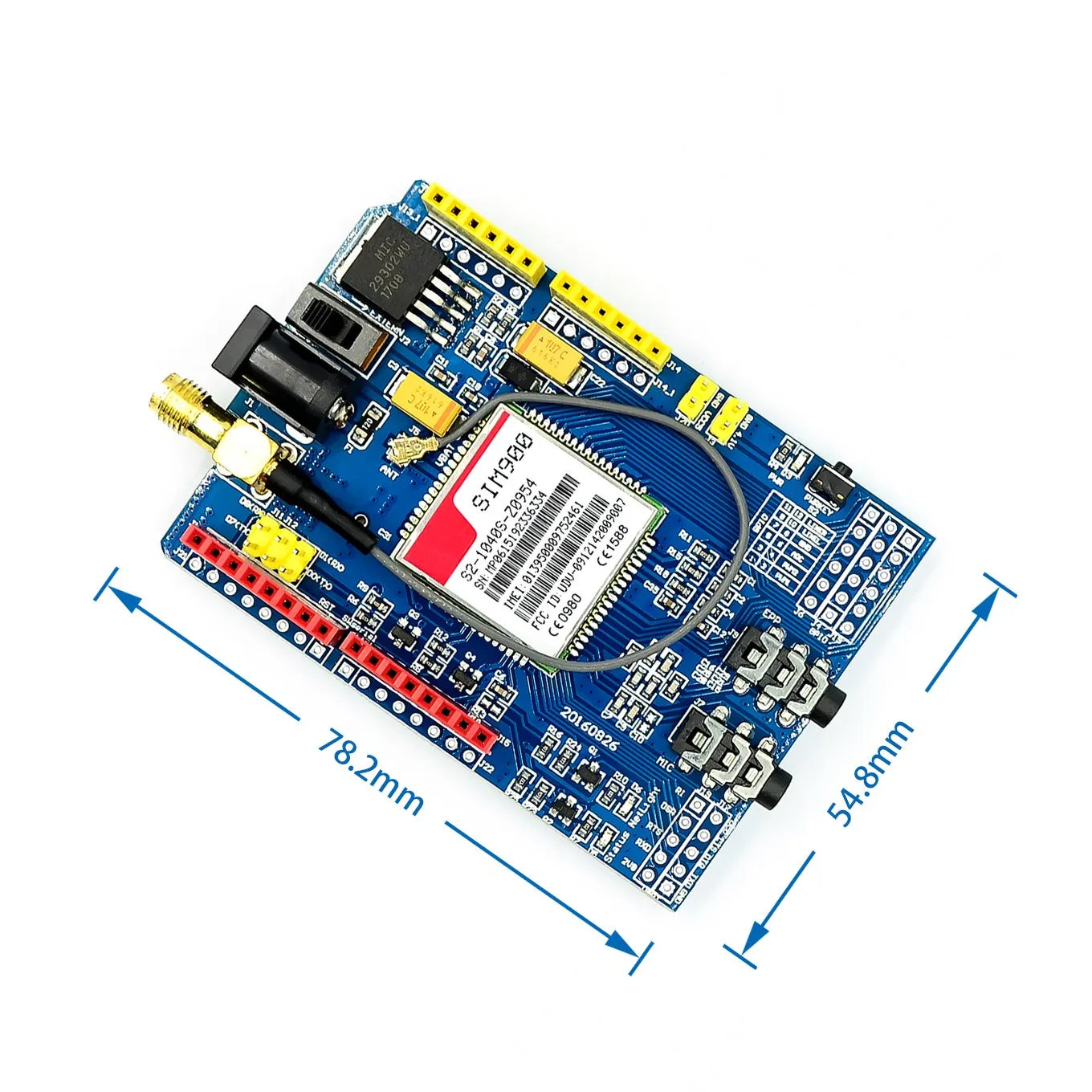 Kit Módulo Extensión Inalámbrica GSM/GPRS SIM900A / SIM900 V4.0 con Antena Probada para Arduino