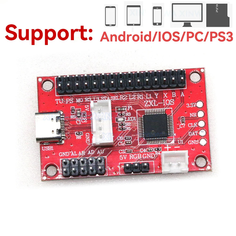 Placa Encoder USB Zero Delay para Joystick Controladora Juego Lucha compatible Raspberry Pi/PC/PS3/Switch/Android (DIY Arcade Neo Geo)