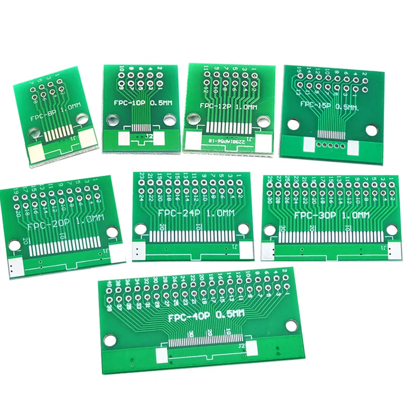 Placa Adaptadora FPC/FFC (0.5mm/1.0mm) a DIP 2.54mm (Conector Soldado, 4-60 Pines)