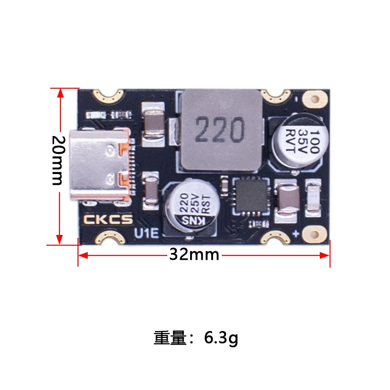 Módulo Carga Rápida CKCS PD 65W USB-C Soporta Apple PD3.1/PPS/QC3.0/Huawei SCP