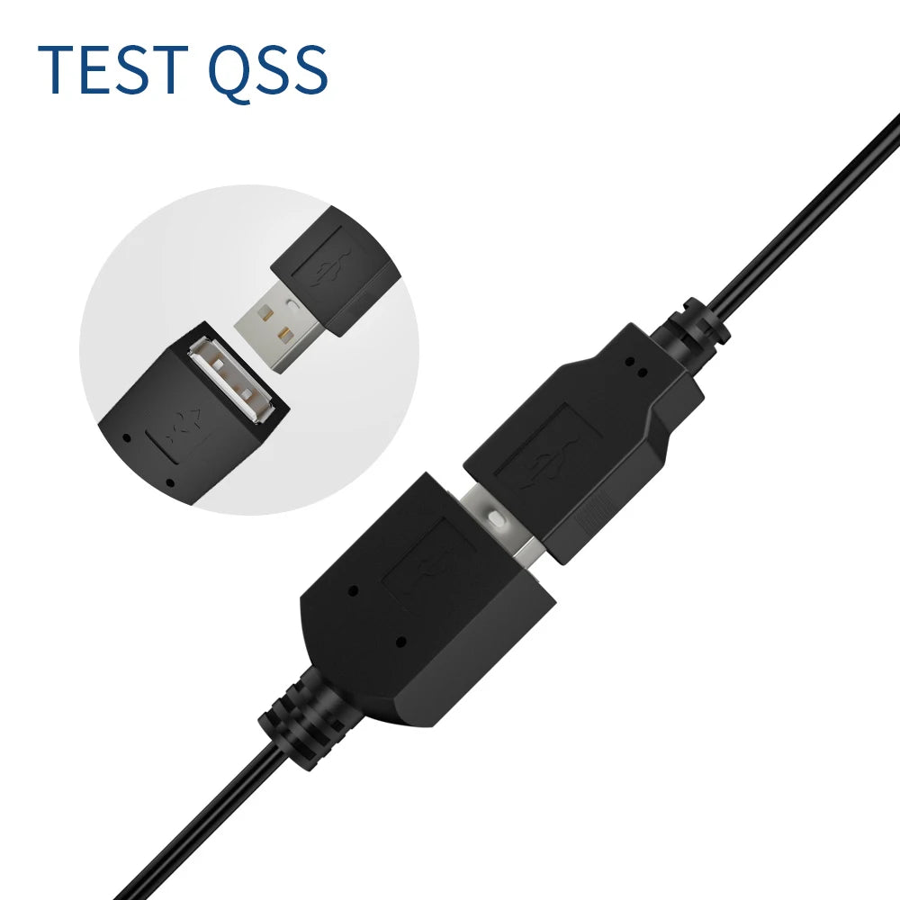 Cable Test QSS (x2) Pinzas Cocodrilo a USB (Macho/Hembra) - Línea Conexión Eléctrica 56cm