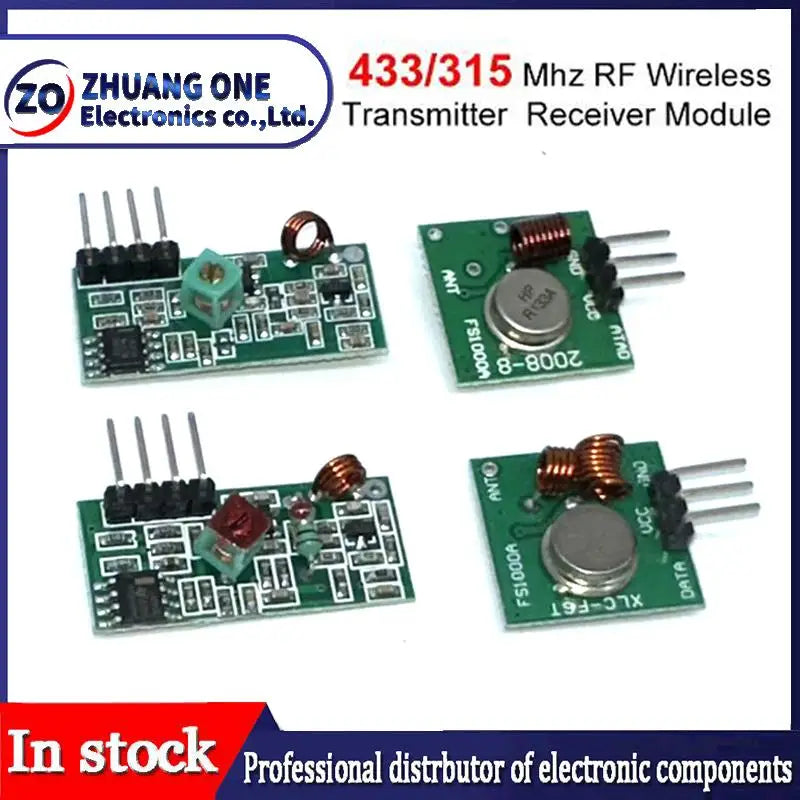 Kit Transmisor y Receptor RF Inalámbrico (433MHz / 315MHz, 5V DC) para Arduino/Raspberry Pi/ARM/MCU DIY