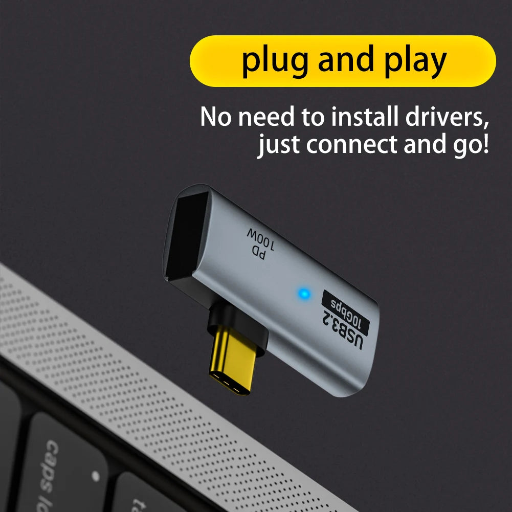 Adaptador USB-C 2-en-1 100W PD a USB OTG Soporta Transferencia Datos Carga Rápida para iPhone 15/Tablet/MacBook