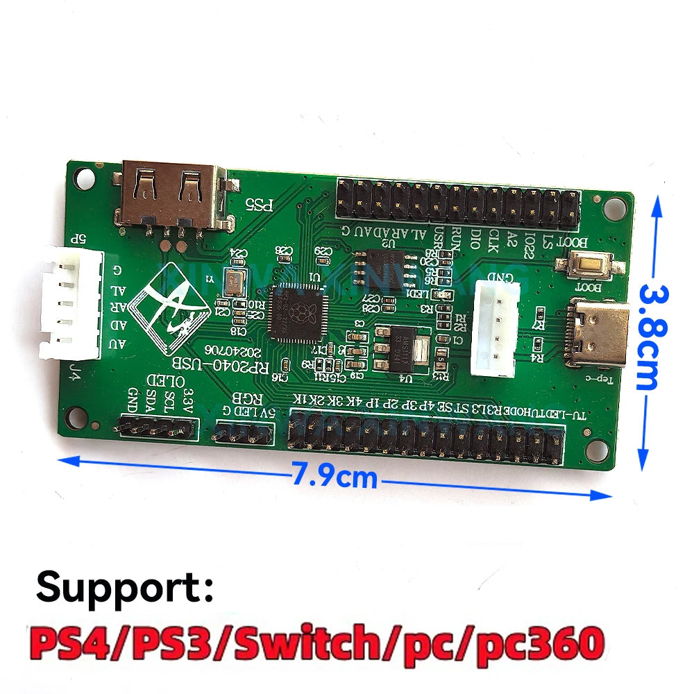 Placa Encoder USB Zero Delay para Joystick Controladora Juego Lucha compatible Raspberry Pi/PC/PS3/Switch/Android (DIY Arcade Neo Geo)