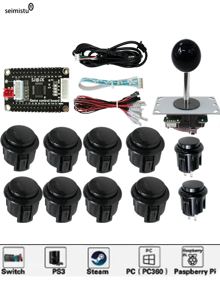 Kit DIY Joystick Arcade (Copia Sanwa) para Neo Geo/Raspberry Pi/XBOX360/Android/PS3 (Controlador USB Zero Delay)