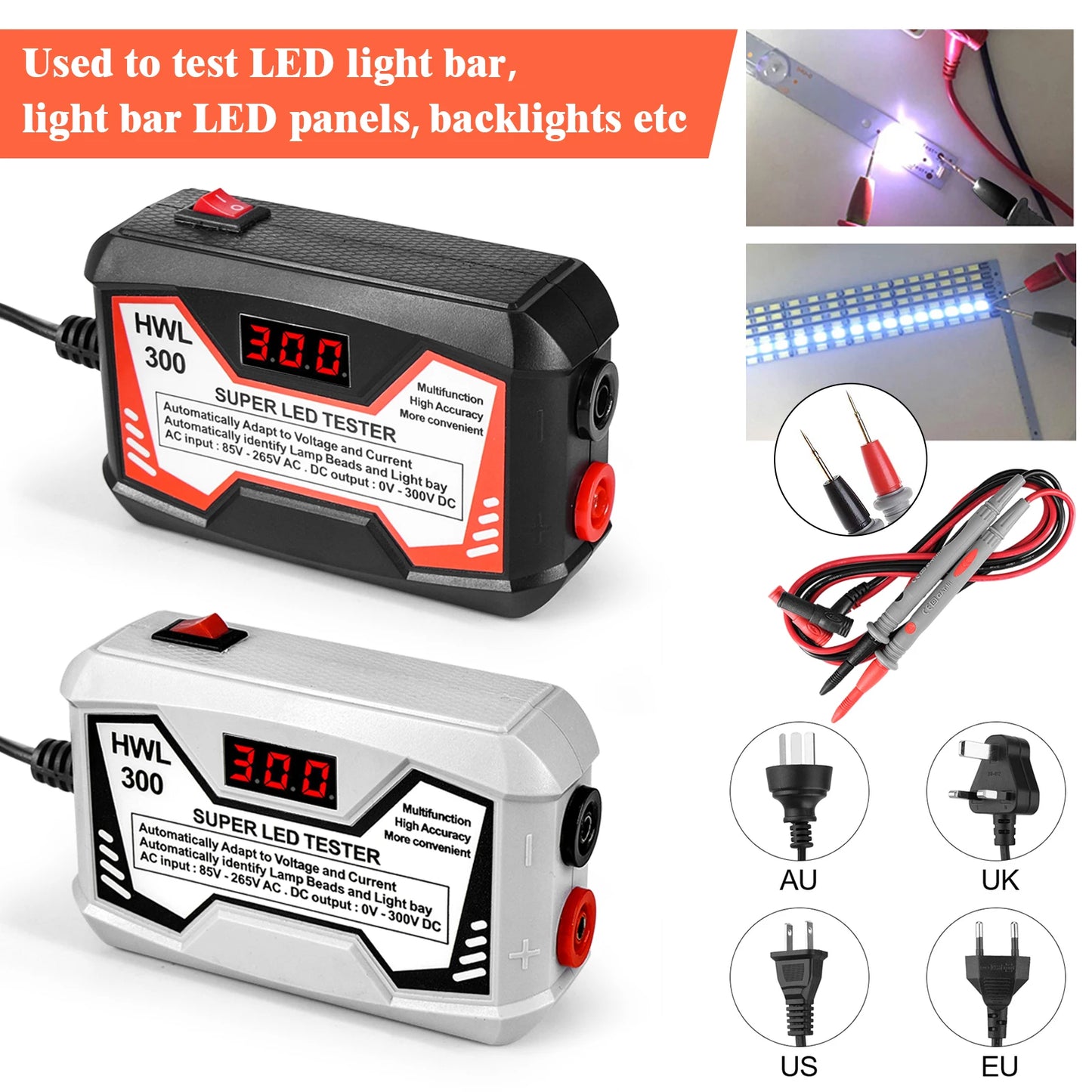 Tester LED 0-300V Output Probador Tiras Beads Mantenimiento TV LCD Inspección Multiuso