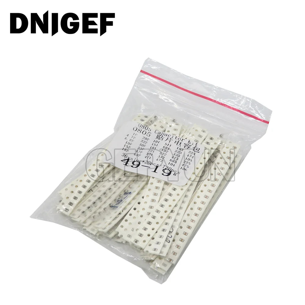 Kit Surtido Capacitor SMD (0603/0805/1206, 1pF-1uF, 16/36/50 Valores) - Pack 320 Piezas