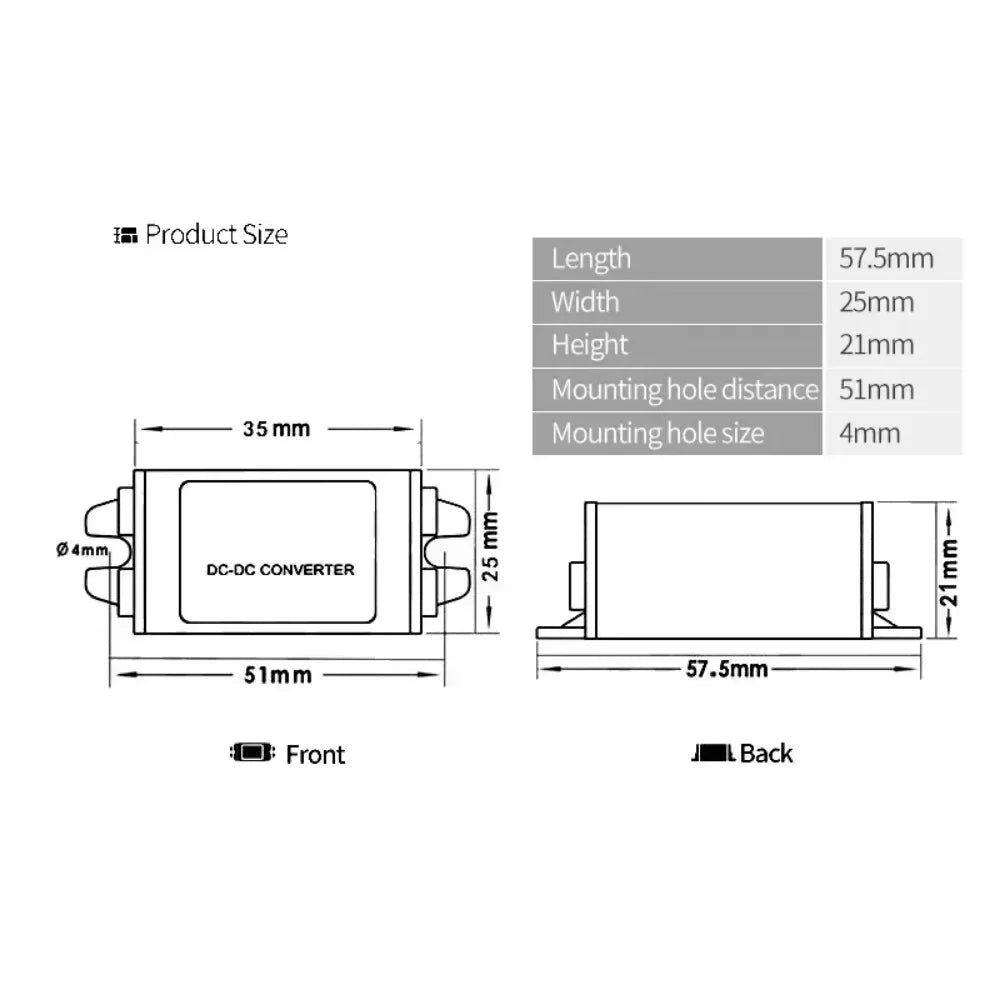 Convertidor Voltaje DC-DC Buck 12V/24V a 3.3V/3.7V/4.2V/5V/6V/7.5V/9V Step-Down (Input 8-31V) CE