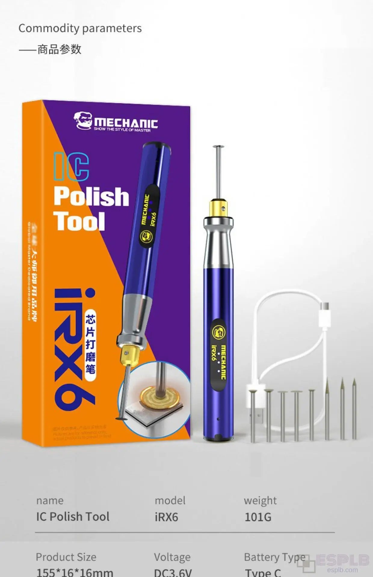 Original Mechanic IRX6 Mini IC Pen Grinder Carving PCB Rework Trace Repair Electric Grinding Engraving Pen for Phone Chip